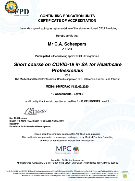 covid certificate