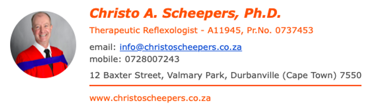 Christo Scheepers Therapeutic Reflexologist